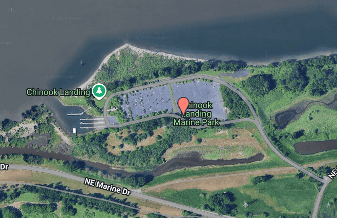 Columbia River access at Chinook Landing used for salmon and steelhead trips