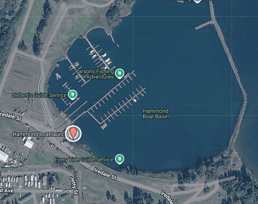 Hammond Boat Launch near Astoria with access to Buoy 10 salmon fishing.